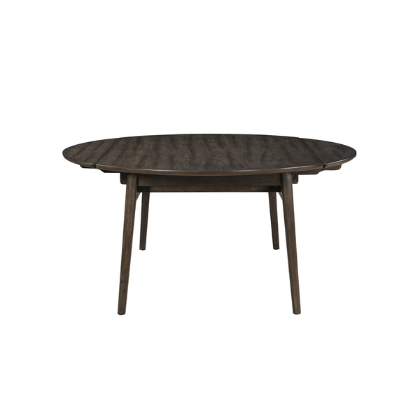 Rex - 65## Round Dining Table With Leaves & 4 Chairs - Dark Brown
