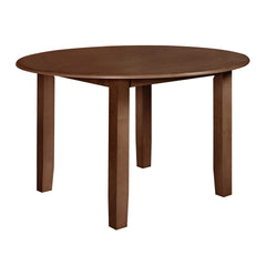 Discover the Pascal Wood Round Dining Table in warm Walnut Brown, a refined and versatile addition to any dining area. Crafted from a durable combination of solid Rubberwood and manufactured woods, this table promises long-lasting stability and strength. 