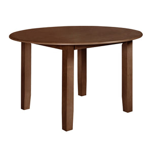 Discover the Pascal Wood Round Dining Table in warm Walnut Brown, a refined and versatile addition to any dining area. Crafted from a durable combination of solid Rubberwood and manufactured woods, this table promises long-lasting stability and strength. 