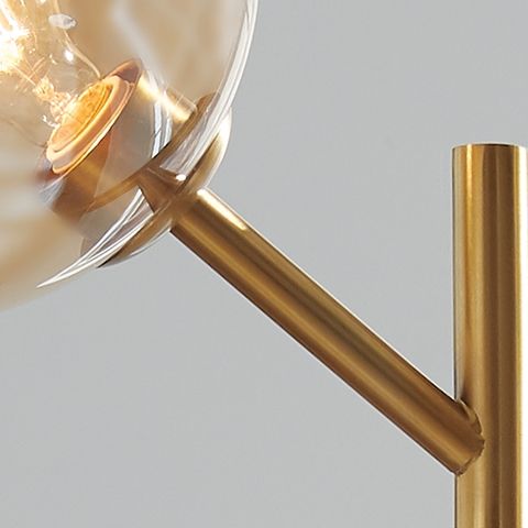 Abanson - Amber / Gold Finish - Metal Floor Lamp