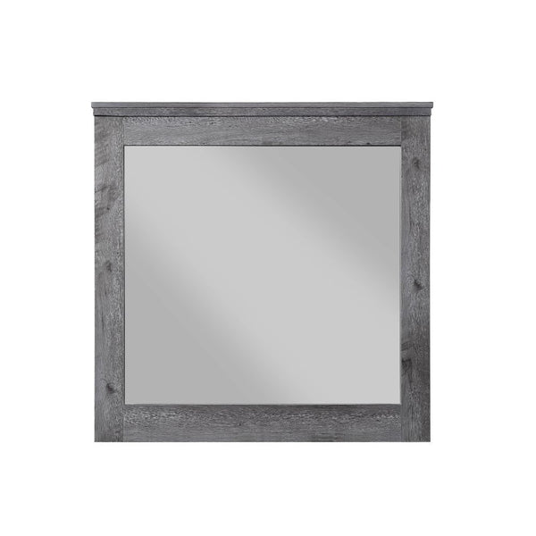 Mirror (3mm) Wooden Frame Shape: Square Orientation: Portrait/Landscape<br/><br/><b>Product Features</b><ul><li>Case: 1Pc/1Ctn</li><li>Finish: Rustic Gray Oak</li><li>Style: Rustic</li><li>Materials: Wood, Veneer, Composite Wood</li></ul><br/>