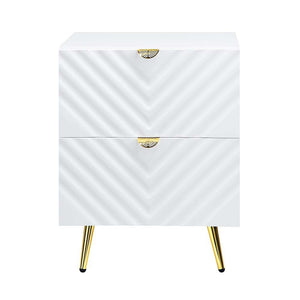 Gaines - Nightstand - White High Gloss Finish