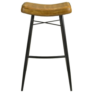 Bayu - Leather Upholstered Bar Stool (Set of 2) - Antique Camel