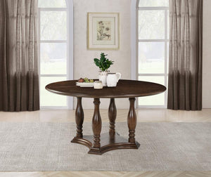  it imparts elegance with subtle trim details and its depth of color. The table boasts a decorative base design with a