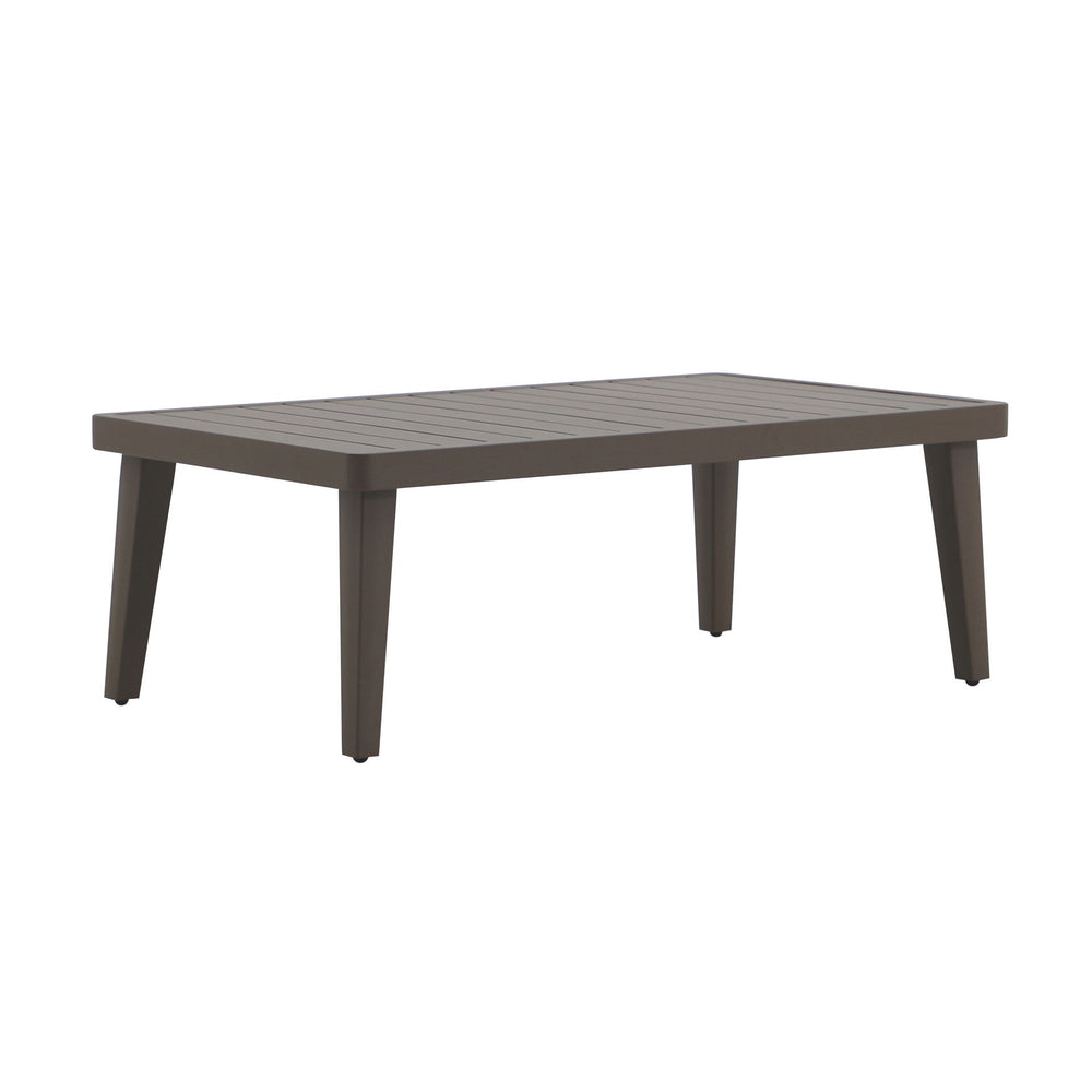 The Genova Patio Coffee Table is designed for both durability and style, making it a practical addition to any outdoor space. Constructed with a robust aluminum frame and finished with a baked-on powder coat, this table ensures superior scratch resistance