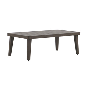 The Genova Patio Coffee Table is designed for both durability and style, making it a practical addition to any outdoor space. Constructed with a robust aluminum frame and finished with a baked-on powder coat, this table ensures superior scratch resistance