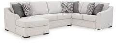 Refined design, reimagined to fit your busy lifestyle. This sectional with chaise impresses in high-traffic areas with its neutral hue and contemporary character. Stressed about upkeep with kids and pets in the house? You wonâ€™t need to sweat spills and 