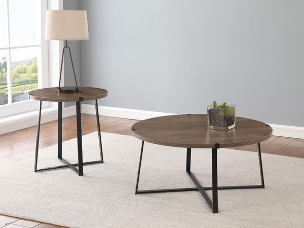 Marcus - Round Engineered Wood Coffee Table - Dark Brown