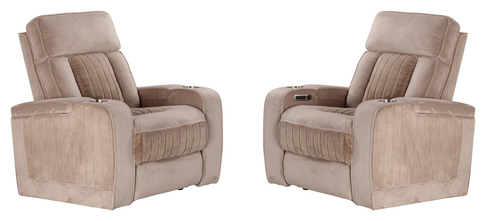 Spice up your movie nights with the Equinox Power Recliner. This power seat also features armrest storage and an independently operating power headrest for personalized comfort. Cool blue ambient floor light at the base, upholstered channels on the back a