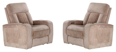 Spice up your movie nights with the Equinox Power Recliner. This power seat also features armrest storage and an independently operating power headrest for personalized comfort. Cool blue ambient floor light at the base, upholstered channels on the back a