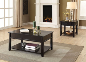 KD, Rectangular Leg Coffee Table w/Lift Top (Faux Drawer) â€¢ Open Storage: Bottom Shelf â€¢ Lift Top with 2 Storage compartments (Spring: Lifts up & Slide to the larger side) â€¢ Wooden Top & Apron: Faux Drawer â€¢ KD, Wooden Square Leg & Shelf<br/><br/>