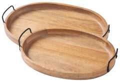 Serve it up in style. Whether reserved for special gatherings or part of your everyday table display, this set of wood and metal trays is loaded with rustic charm and chic character.<br><br><b>Additional Dimensions</b><br><ul><li>Tray-small: 0-"</li><li>T
