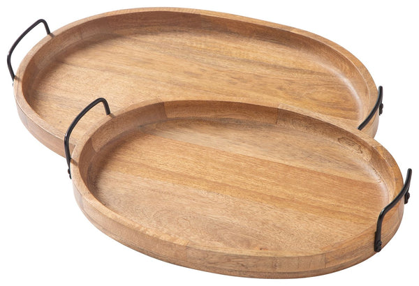 Serve it up in style. Whether reserved for special gatherings or part of your everyday table display, this set of wood and metal trays is loaded with rustic charm and chic character.<br><br><b>Additional Dimensions</b><br><ul><li>Tray-small: 0-"</li><li>T