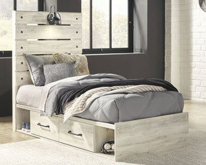 What a delightful take on rustic industrial style. Whether modern loft or modern farmhouse, this twin panel storage bed makes itself at home. The wispy whitewash palette enhances without covering the grain for that weathered look you crave. Love to read i