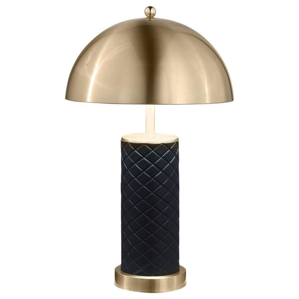  perfectly balanced atop cylindrical black bases wrapped in a quilted pattern for added depth.