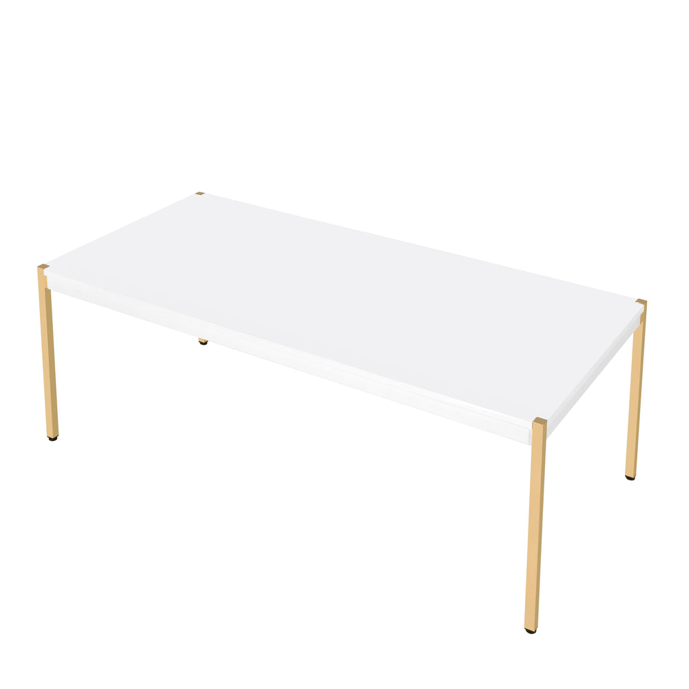 Occasional Tables SetMetal Tube LegsWoodem TopMinimalistic Design<br/><br/><b>Product Features</b><ul><li>Occasional Tables Set</li><li>Metal Tube Legs</li><li>Woodem Top</li><li>Minimalistic Design</li><li>Case: 1Pc/1Ctn</li><li>Finish: White & Gold Fini