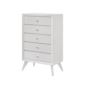 Minimalist and modern, the Cerys offers sleek clean lines for a contemporary take. The low-profile bed features a slatted headboard that makes the bed appear airy. Tying in the whole collection are the squared wooden tapered legs providing a stylish visua