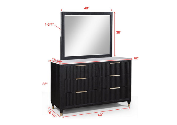 Kara - King 5 Piece Bedroom Set - Black