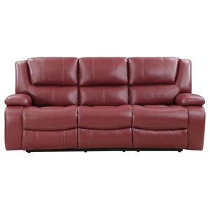 Camila - Upholstered Motion Reclining Sofa - Red