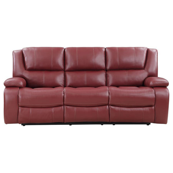 Camila - Upholstered Motion Reclining Sofa - Red