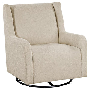 This swivel glider recliner accent chair embraces modern comfort with its trendy boucle fabric and smooth, 360-degree swivel base. Ideal as a nursery chair, it provides gentle gliding and reclining capabilities for soothing relaxation. Whether gracing a l