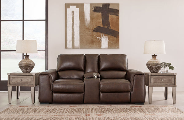  this power reclining loveseat stuns with a combination of soft