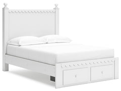 Make morning or bedtime that much more magical with this full panel storage bed. Charmingly cute with its scalloped detailing, it appeals to both her sense of playful whimsy and your love for modern design. Drawers in the footboard provide handy storage f