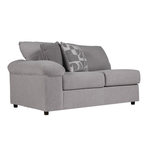 The Remi Left Arm Facing Loveseat, is designed to bring comfort and style to your home. Crafted in the USA with meticulous attention to detail, this loveseat boasts a solid and manufactured wood frame, reinforced with corner blocks, ensuring durability th