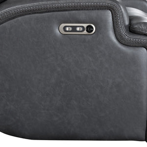 Titan - Sofa With Power Headrest & Footrest - Gray