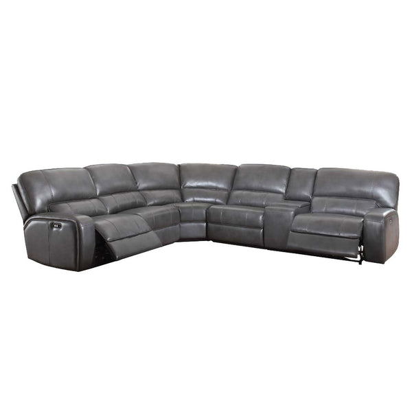  Sectional (Power Motion & 2 USB Charging Docks) -"L-" Shape (Reversible Console & Armless Chairs) Includes: 2 Reclining Seats (Power Motion LAF/RAF)
