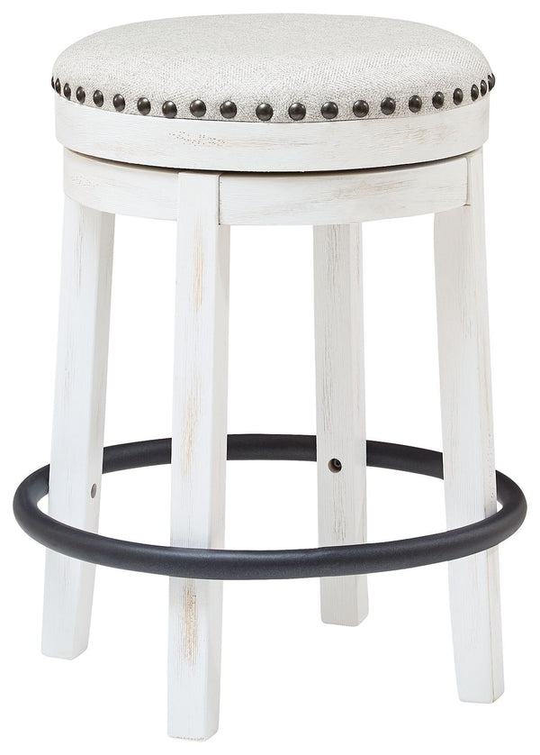 Valebeck - White / Brown - 5 Pc. - Counter Table With Wine Rack