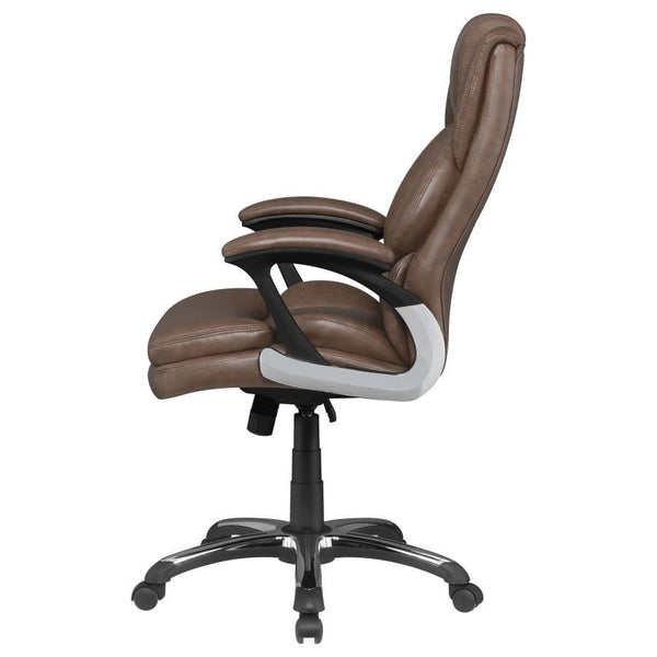 Nerris - Upholstered Adjustable Home Office Desk Chair - Brown