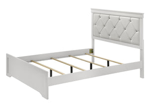  perfect for creating a serene and sophisticated sanctuary. The centerpiece is a sumptuous bed framed by a headboard with diamond-tufted detailing