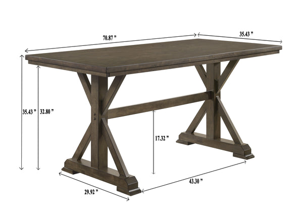 Lloyd - Rectangular Counter Height Table Base - Brown