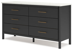 Cadmori - Black / White - Six Drawer Dresser
