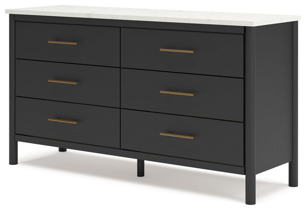 Cadmori - Black / White - Six Drawer Dresser