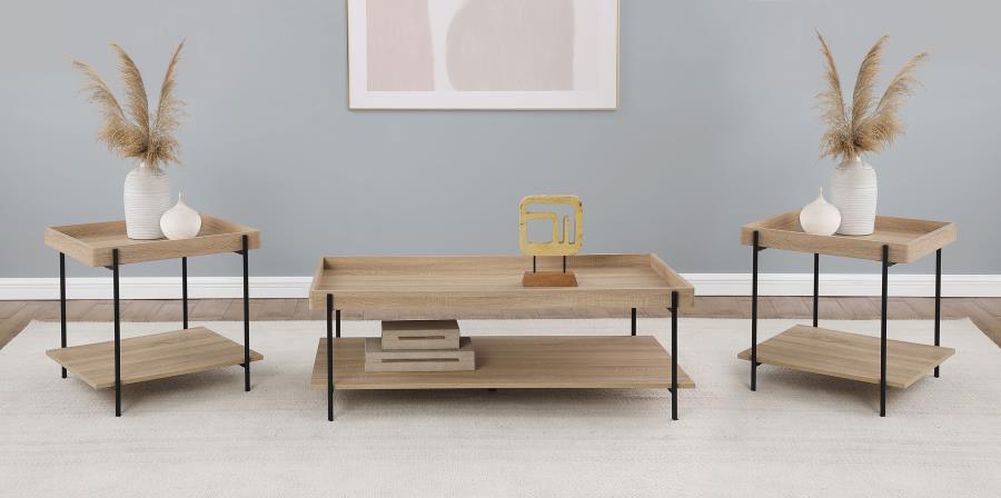 Fallon - 3 Piece Rectangular Coffee And End Table Set - Natural