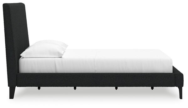 Cadmori - Black - Full Upholstered Bed With Roll Slats