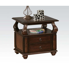The Amado occasional tables with stylish transitional design will be a great addition for your living room. Constructed with selected woods and veneers in warm walnut finish, features one drawers, and one open storage compartment, it is complemented by wo
