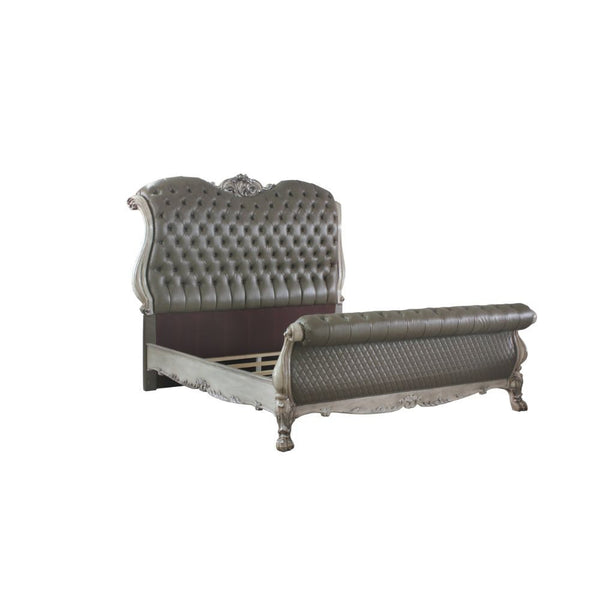 Dresden - Queen Bed - Vintage Bone White & PU