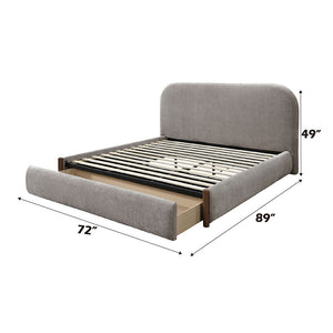 Orane - Queen Bed With Storage - Gray Fabric