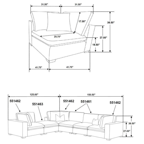 Lakeview - Upholstered Corner Chair - Dark Chocolate