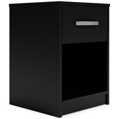 Practical and attractive, this nightstand blends seamlessly with modern decor and makes a smart addition to a bedroom. Its smooth-gliding drawer is ideal for bedside essentials. An open cubby provides a nice place for a storage basket or vase. The nightst