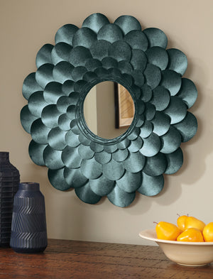  this accent mirror stands out from the crowd in such a beautiful way. Exquisite flower frame with layers of luminous metal petals is the perfect pick for bringing a touch of