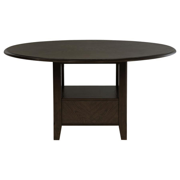 Twyla - Round Dining Table With Drawer - Dark Cocoa