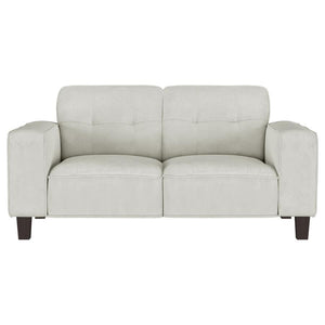  soft upholstery in a neutral hue complements p