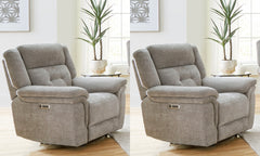 With its clean lines and transitional styling, the Richland Power Recliner delivers a chic look and unbeatable functionality. The Richland Recliner features power headrests, smooth power reclining, USB/USB-C charging in the easy-to-use switch, and beautif