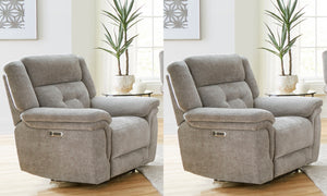 With its clean lines and transitional styling, the Richland Power Recliner delivers a chic look and unbeatable functionality. The Richland Recliner features power headrests, smooth power reclining, USB/USB-C charging in the easy-to-use switch, and beautif