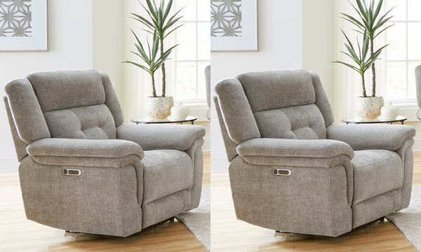 With its clean lines and transitional styling, the Richland Power Recliner delivers a chic look and unbeatable functionality. The Richland Recliner features power headrests, smooth power reclining, USB/USB-C charging in the easy-to-use switch, and beautif