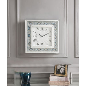 Clear Glass & Faux Agate with Faux Diamonds Inlay Clock Mechanism: Quartz